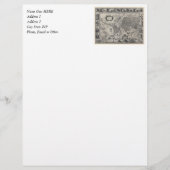 新星のtotiusのterrarum、1606匹のアンティークの世界地図 レターヘッド (正面)