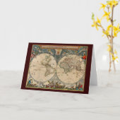 新星のTotius Terrarum Orbis Tabulaの世界地図 カード (黄色い花)