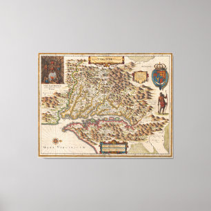 新星のVirginiae Tabula 1630年のHenricus Hondiusの地図 キャンバスプリント