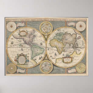 新星Totius Terrarum Orbis Geographica ポスター