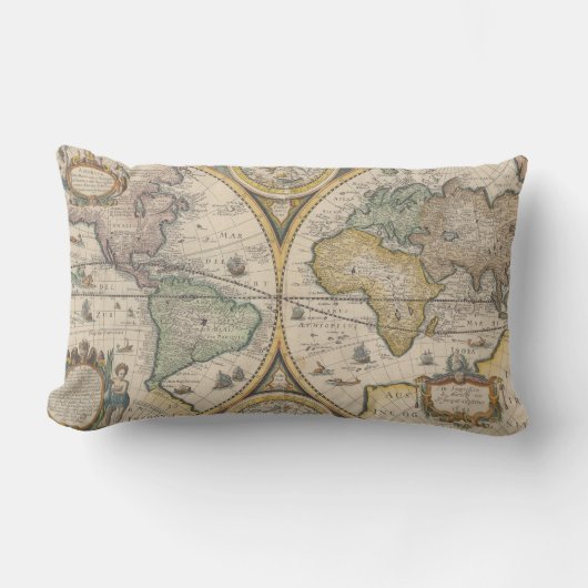 新星Totius Terrarum Orbis Geographica ランバークッション (正面)