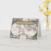 新星Totius Terrarum Orbis Tabula -ハッピーバースデー カード (黄色い花)