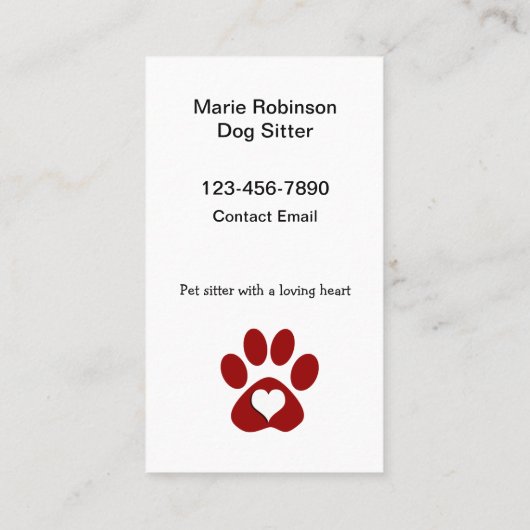 新最高のドッグ連絡シッター名刺 名刺 (裏面)