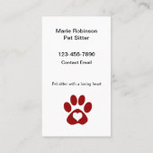 新最高のペットシッター連絡の名刺 名刺 (裏面)