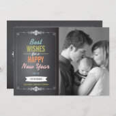 新最高の年のフォトカードがおめでとう シーズンカード (正面/裏面)
