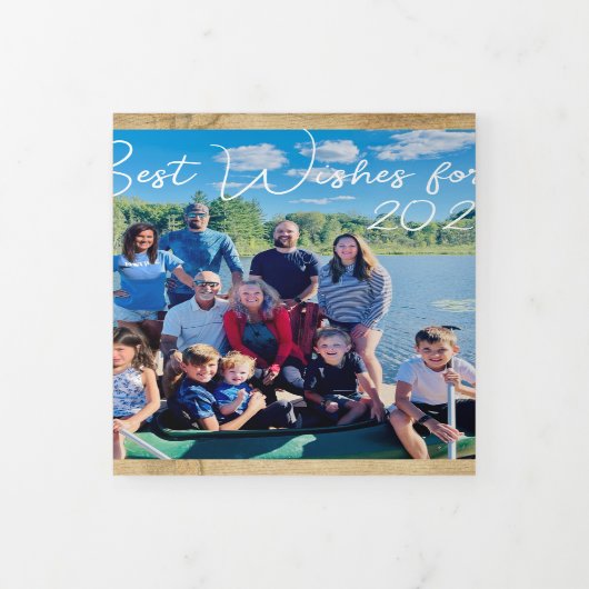 新最高の年の写真とクリスマスの手紙を希望 三つ折り招待状 (カバー)