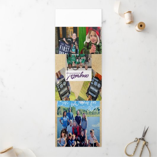 新最高の年の写真とクリスマスの手紙Tri- 三つ折り招待状 (外部)