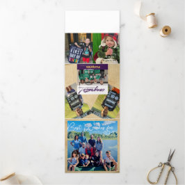 新最高の年の写真とクリスマスの手紙Tri- 三つ折り招待状