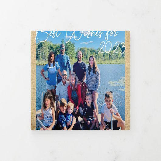 新最高の年の写真とクリスマスLetter Triの願い 三つ折り招待状 (カバー)