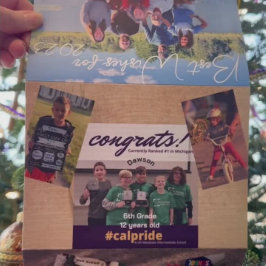 新最高の年の写真とクリスマスLetter Triの願い 三つ折り招待状