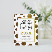 新最高の年の業務に関すモダンる金ゴールド ポストカード (スタンド正面)