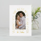 新最高の年 |ミニマルモダンリストのArch写真 箔シーズンカード (立ち正面)