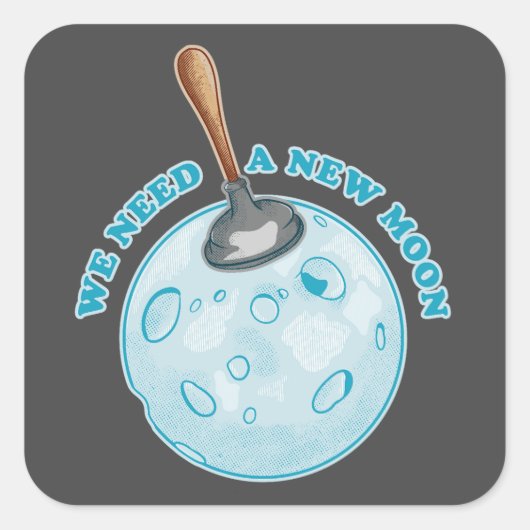 新月おもしろい天文学 スクエアシール (正面)