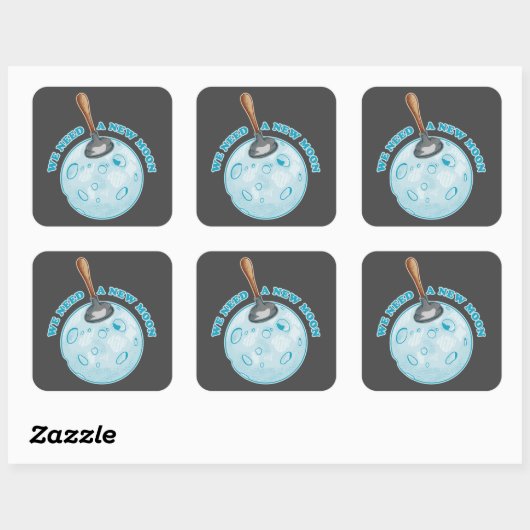 新月おもしろい天文学 スクエアシール (シート)