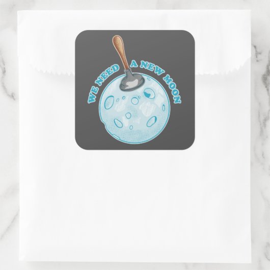 新月おもしろい天文学 スクエアシール (バッグ)