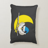 新月冬の夜に咲くフクロウ アクセントクッション (裏面(縦))
