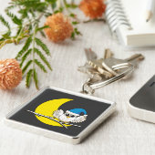 新月冬の夜に咲くフクロウ キーホルダー (側面)