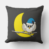 新月冬の夜に咲くフクロウ クッション (正面)