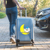 新月冬の夜に咲くフクロウ シール (スーツケースインサイチュ)