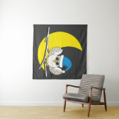 新月冬の夜に咲くフクロウ タペストリー (インサイチュ(横))