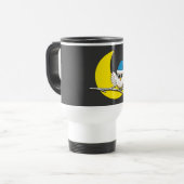 新月冬の夜に咲くフクロウ トラベルマグ (正面左)