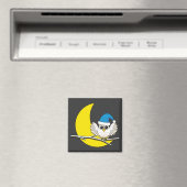 新月冬の夜に咲くフクロウ マグネット (インサイチュ (食洗機))