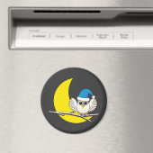 新月冬の夜に咲くフクロウ マグネット (インサイチュ (食洗機))