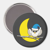 新月冬の夜に咲くフクロウ マグネット (正面/裏面)