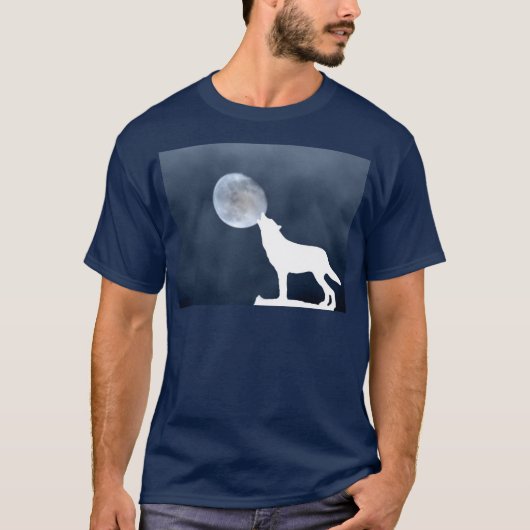 新月 - 狼の吠える Tシャツ (正面)