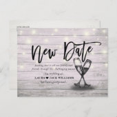 新期日結婚延期シャンパングラス 案内ポストカード (正面/裏面)