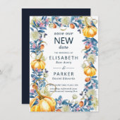 新期日結婚延期秋かぼちゃ セーブザデート (正面/裏面)