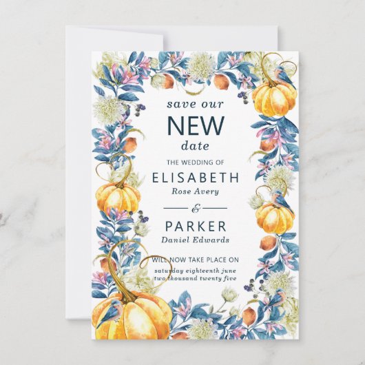 新期日結婚延期秋かぼちゃ セーブザデート (正面)