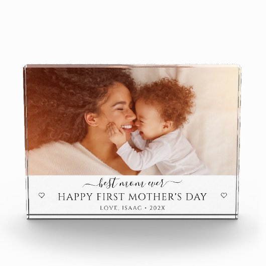 新母の母の日の写真パーソナライズされたプラーク フォトブロック (正面)