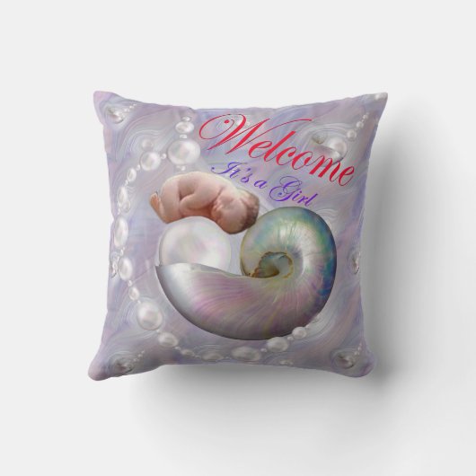 新母赤ちゃんシャワーギフトベビーブランケット投球 クッション (裏面)