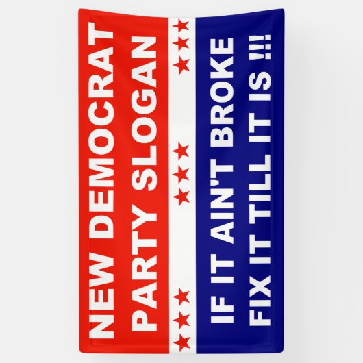 新民主党のパーティーもしがフィックスを破らない  横断幕 (縦)
