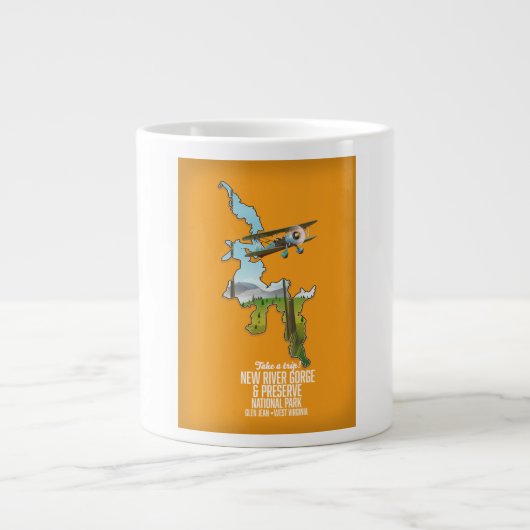 新河川渓谷国立公園と保存。 ジャンボコーヒーマグカップ (正面)
