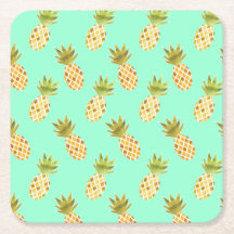 新熱帯水色パイナップルパターン