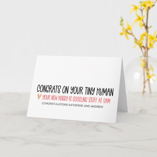 新父母おめでとう新おもしろい小ベビー カード (黄色い花)