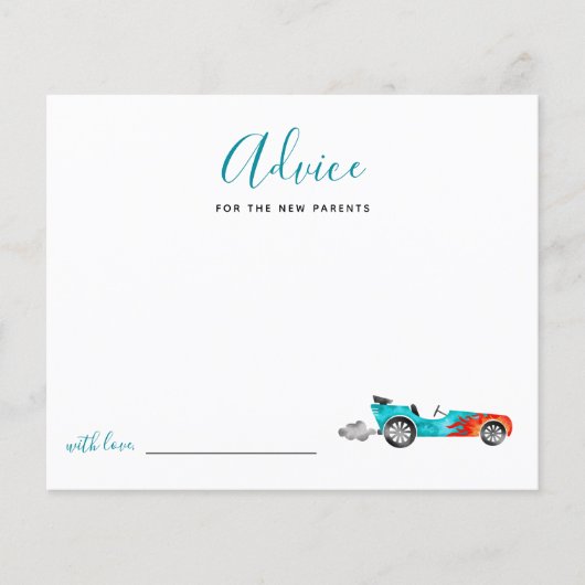 新父母のためのブルーレースカーアドバイス (正面)