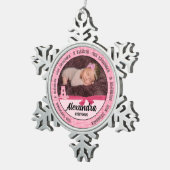 新父母ベビーガールズモノグラムA スノーフレークピューターオーナメント (右)