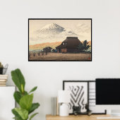 新版画 河瀬巴水 鳰沢より望む富士山 ポスター (ホームオフィス)