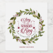 新王モノグラムにクリスマス生まれの栄光 ワインラベル (シングルラベル)