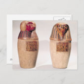新王国時代の2つのカノプス壺の写し ポストカード (正面/裏面)