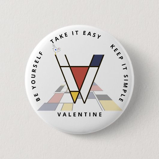 新生с性芸術モノグラムの活性化。レターV 缶バッジ (正面)