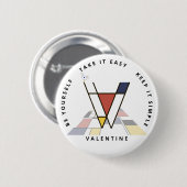 新生с性芸術モノグラムの活性化。レターV 缶バッジ (正面&裏面)