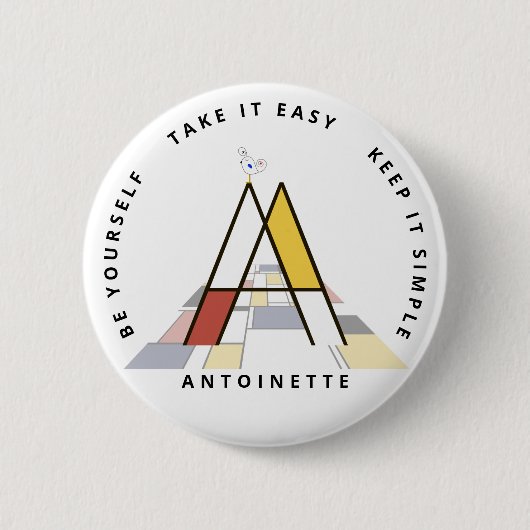 新生с性芸術モノグラムの活性化。手紙A B 缶バッジ (正面)