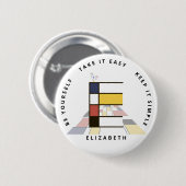 新生с性芸術モノグラムの活性化。文字E 缶バッジ (正面&裏面)