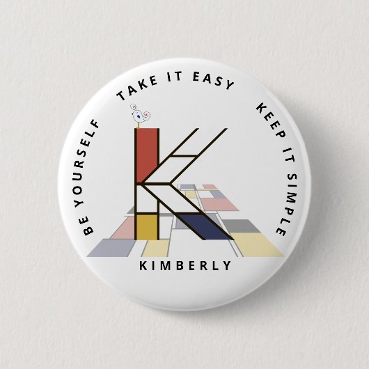 新生с性芸術モノグラムの活性化。文字K 缶バッジ (正面)