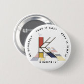 新生с性芸術モノグラムの活性化。文字K 缶バッジ (正面&裏面)