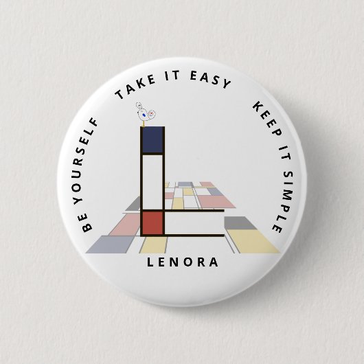 新生с性芸術モノグラムの活性化。文字L 缶バッジ (正面)